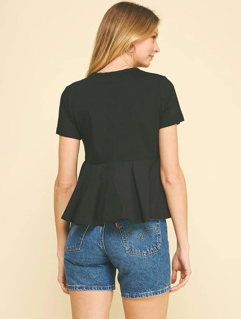Contrast Shirring Blouse Top  FINAL SALE - Image 3