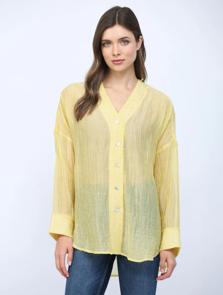 Crinkled Button Up Top