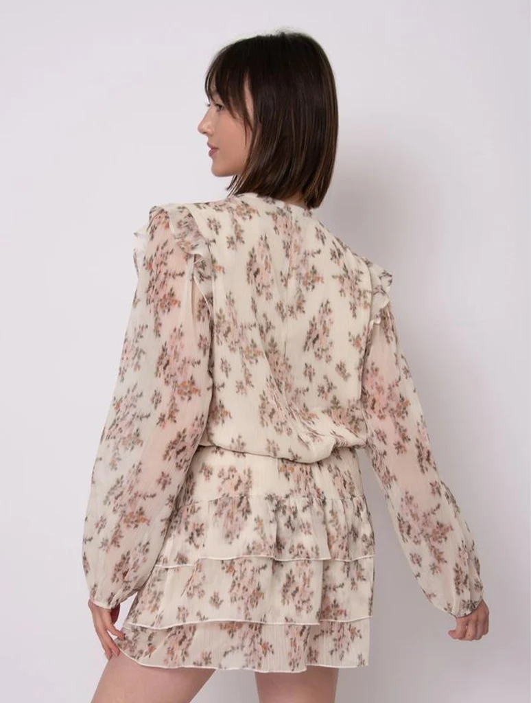 Efli Yoryu Crinkle Chiffon Split Neck Top  FINAL SALE - Image 2
