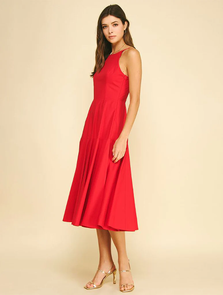 Halter Neck A-Line Midi Dress - Image 2