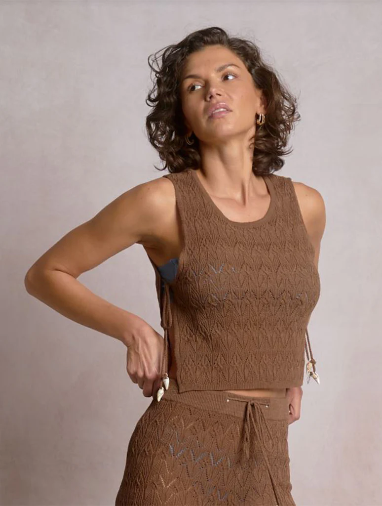 Crochet Crew Top With Side Ties FINAL SALE - Image 2