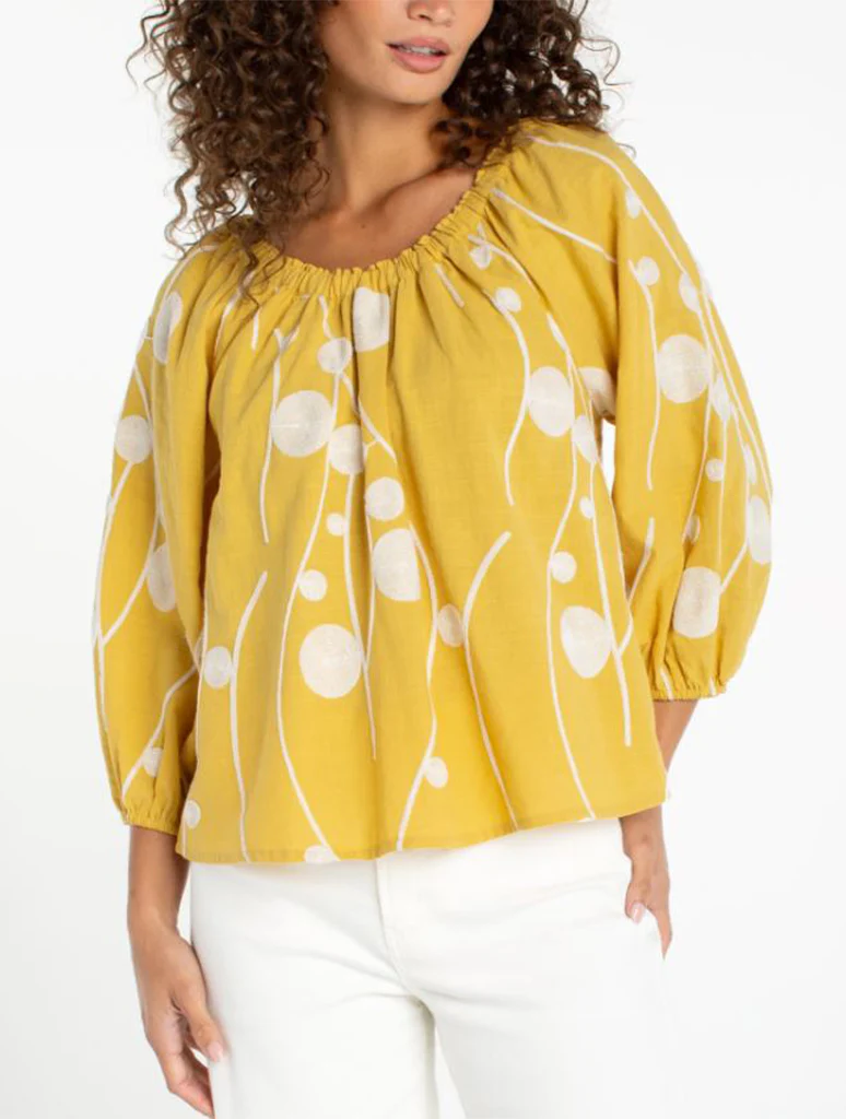 Liverpool 3/4 Sleeve Woven Top