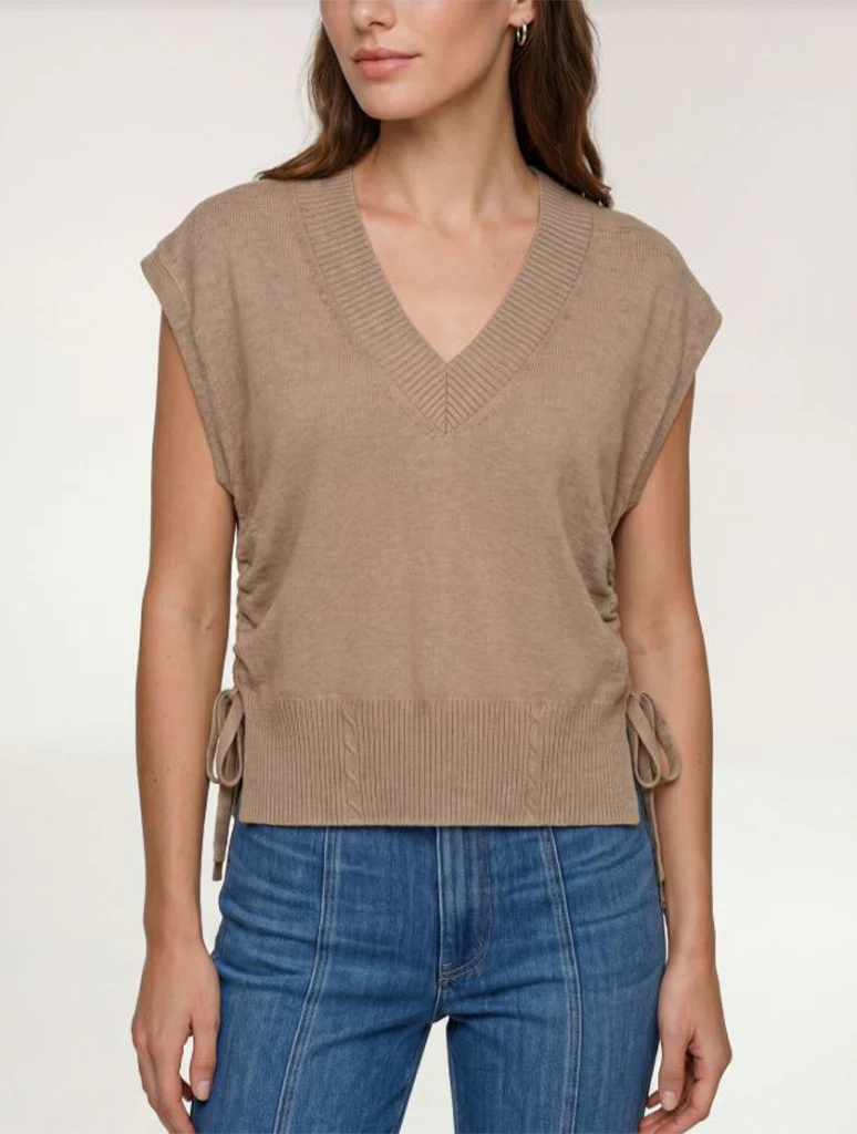 Liverpool V-Neck Dolman Popover Sweater With Ties - Image 3