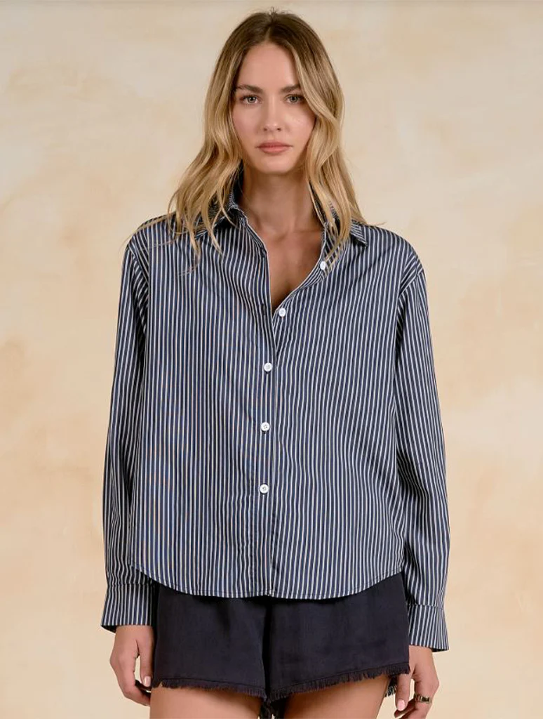 Long Sleeve Open Back Button Up