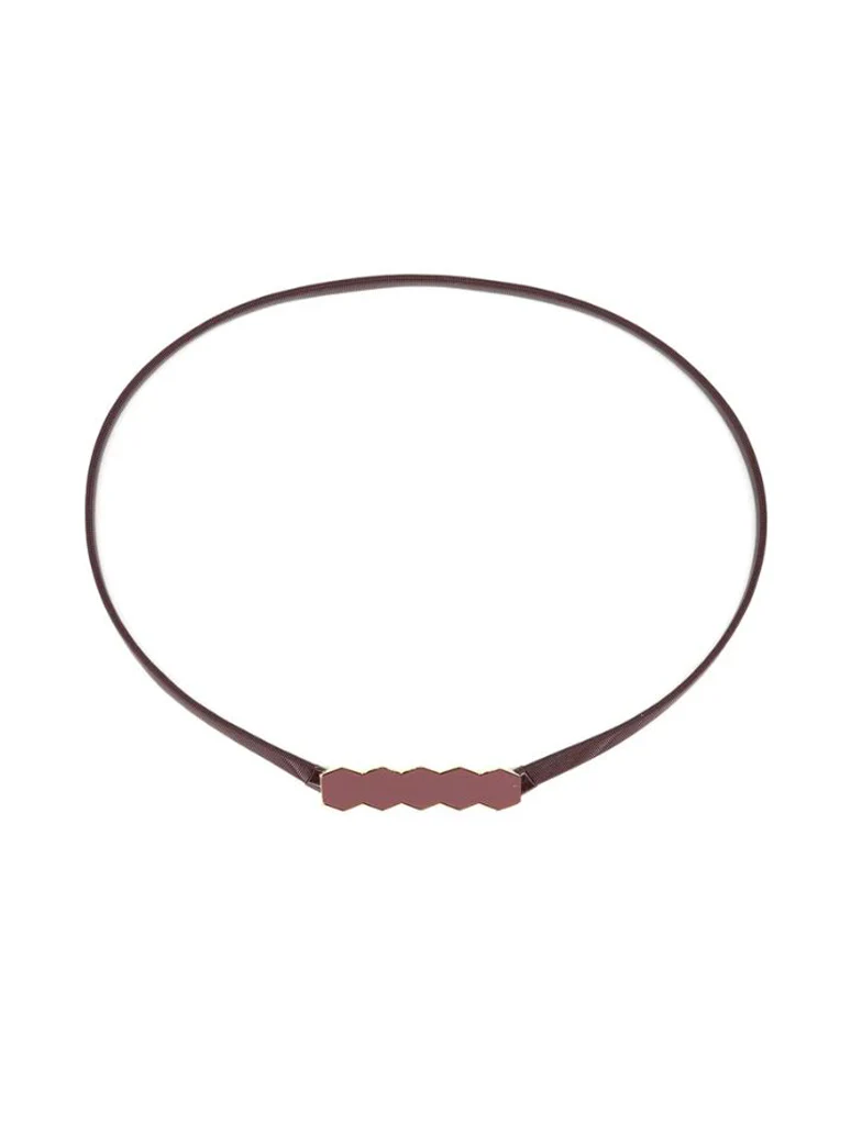 Metal Belt With Geometric Buckle - Image 2