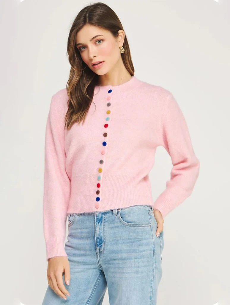Multi Color Button Knit Cardigan FINAL SALE - Image 9