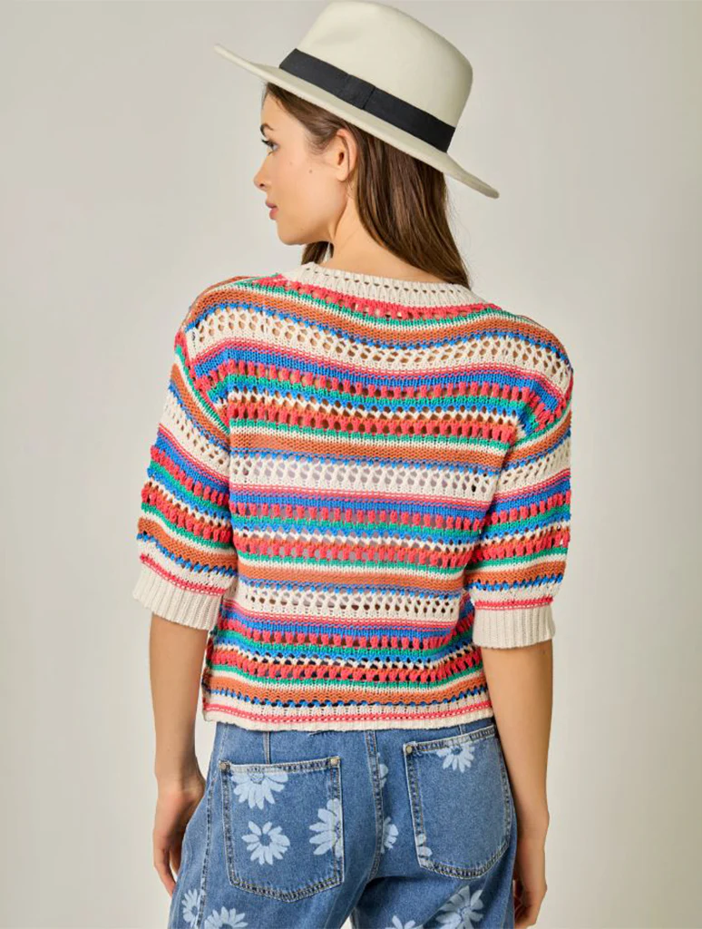 Multi Stripe Summer Cardigan  FINAL SALE - Image 3