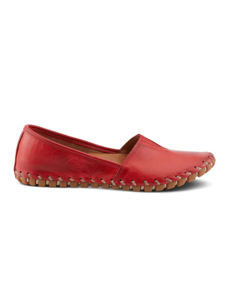 Spring Step Kathaleta Slip On Shoe in Red Leather - Image 2