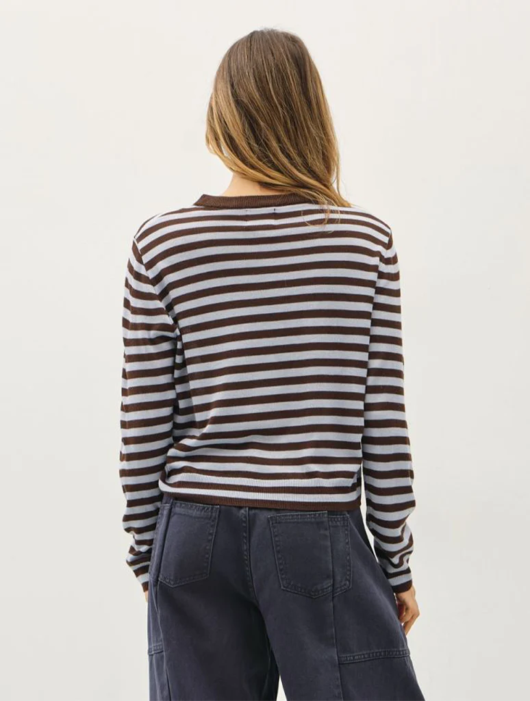 Striped Tortoiseshell Button Cardigan  FINAL SALE - Image 4