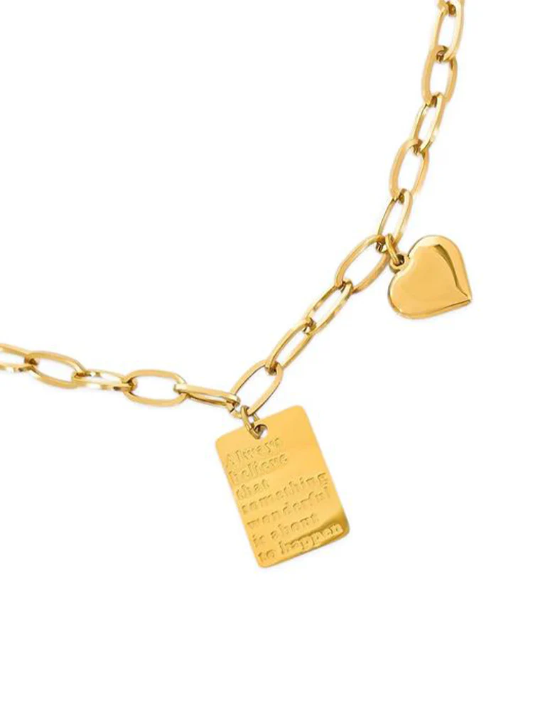 Water Resistant "Always Believe that Something Wonderful is About to Happen" Necklace - Image 2